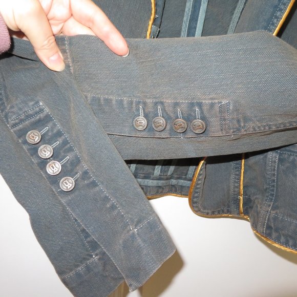 Galliano Fitted Belted Denim Jacket - Picture 6 of 10